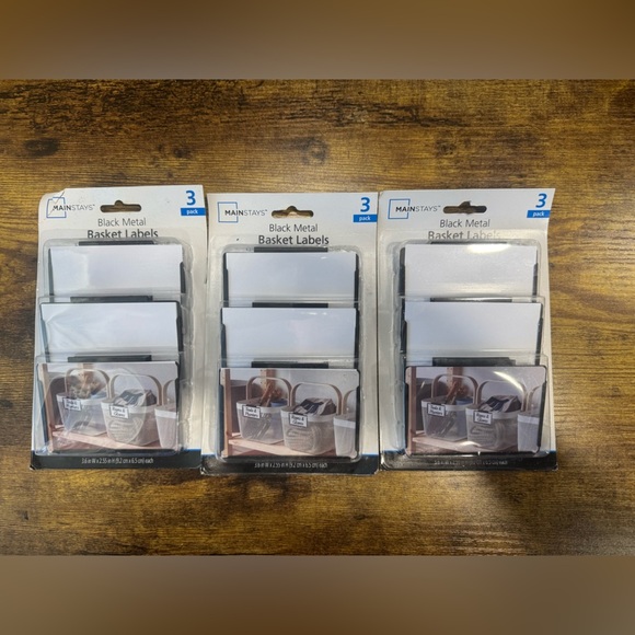 Mainstays Black Metal Basket Labels - Picture 1 of 3